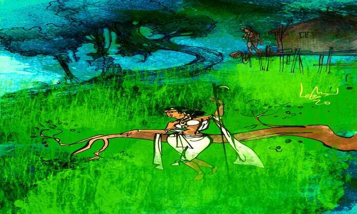 ஓவியர் மருதுவின் தூரிகையில் காதல் கதை சொல்லட்டுமா&nbsp; 
&nbsp; &nbsp; &nbsp; &nbsp; &nbsp; &nbsp; &nbsp; &nbsp;&nbsp;சூரியன் சுடும் மாலைநேரம்