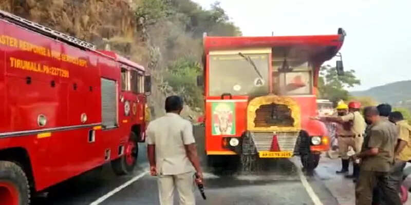 Bus-belonging-to-Devasthanam-in-Tirupati-suddenly-caught-fire