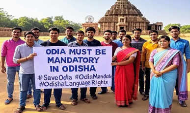 odiya language protest